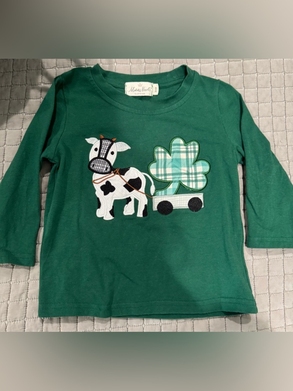 St. Patrick’s Day baby green cow long sleeve